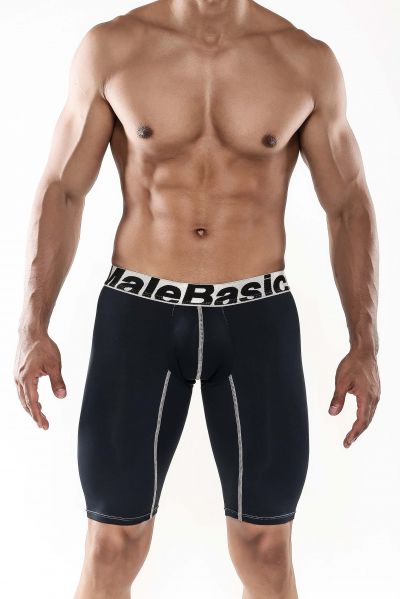 MaleBasics Performance boxer black MBM04 Boxer brief with long legs 78% Nylon, 22% Spandex S-XL MBM04