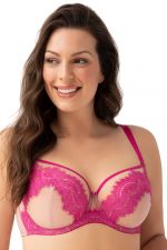 Malika Soft Bra Beige & Fuchsia