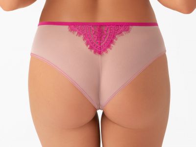 Gorsenia Malika Brazilian Beige & Fuchsia Brazilian briefs for the Malika range. M/38 - 3XL/46 K766-BEF