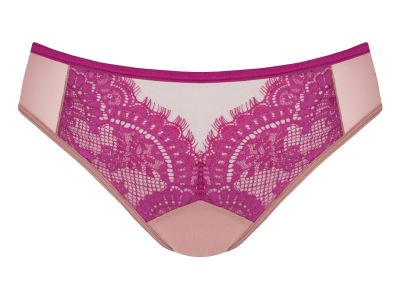 Gorsenia Malika Brazilian Beige & Fuchsia Brazilian briefs for the Malika range. M/38 - 3XL/46 K766-BEF