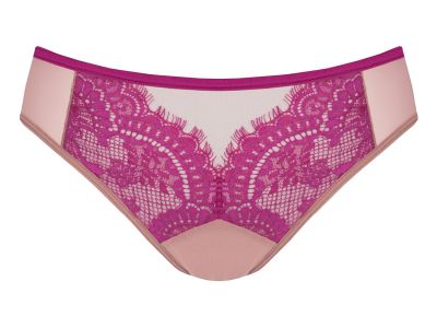 Gorsenia Malika Brazilian Beige & Fuchsia Brazilian briefs for the Malika range. M/38 - 3XL/46 K766-BEF