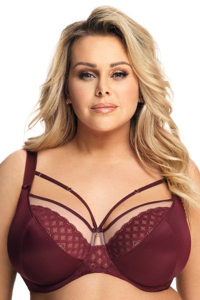 Gorsenia Manila Soft Bra Deep Red Underwired, non-padded bra 65-100, D-M K592