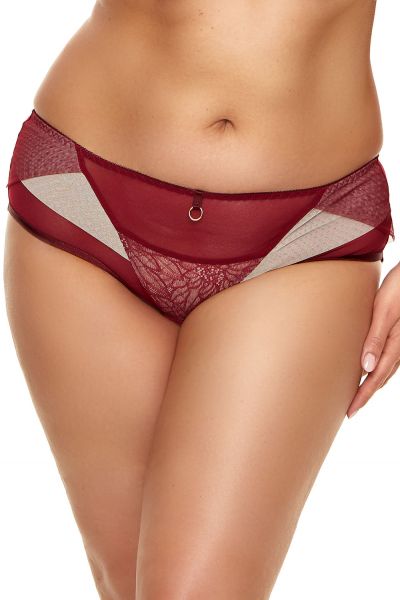 Nessa Marchesa Midi Brief Claret & Beige Normal rise brief 38-52 NO2-CLB