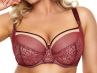 Nessa Marchesa Soft Bra Claret & Beige-thumb Underwired, non-padded soft cup lace balconnet 65-100, D-O N-500-CLB