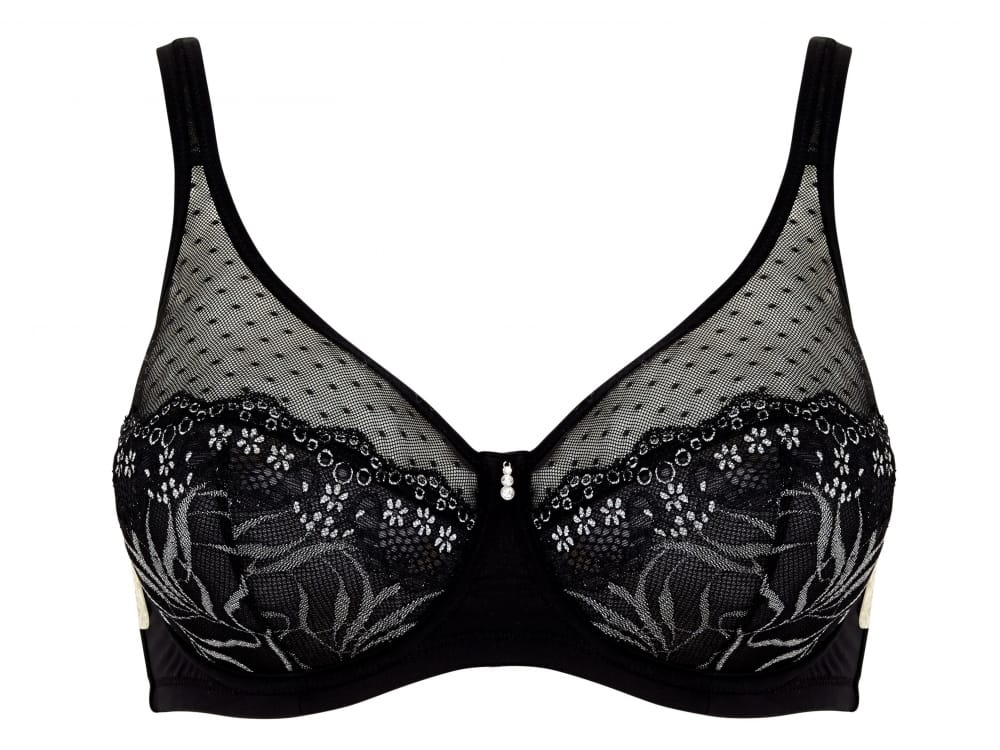 Parfait Lingerie Marrianne Unlined Wire Bra Black Silver by Parfait