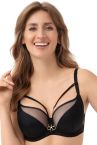 Gorsenia Marisa UW Soft Bra - Black-thumb Underwired, non-padded balconnet bra with a removable decorative strap on decoltee. 70-100, D-M G005
