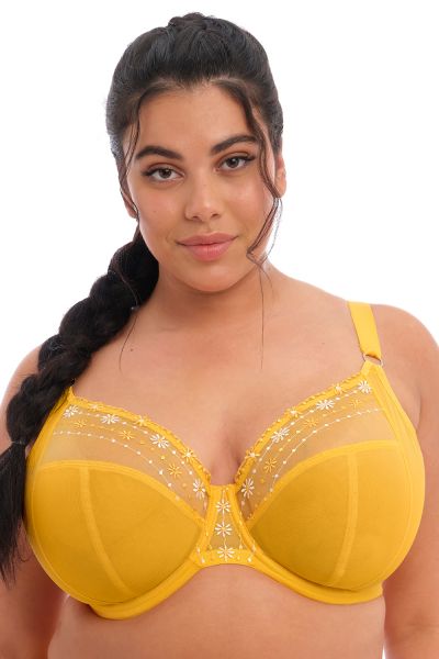 Elomi Matilda UW Plunge Bra Yellow Daisy Underwired, full cup plunge bra 70-100, E-O EL8900-DSY