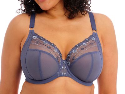 Elomi Matilda UW Plunge Bra Denim Daisy Underwired, full cup plunge bra 70-100, E-O EL8900-DNY