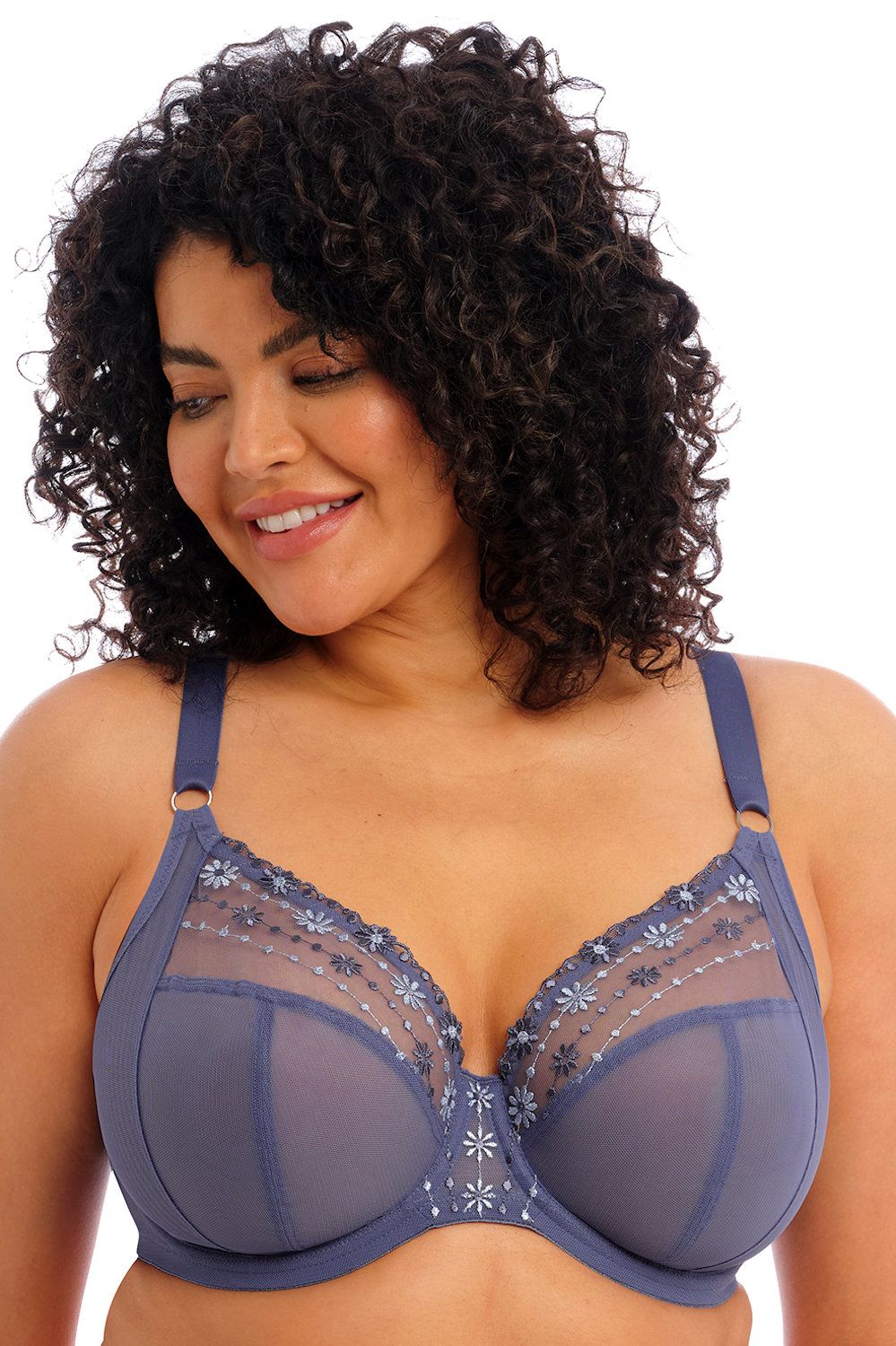 Elomi Matilda UW Plunge Bra Denim Daisy  Lumingerie bras and underwear for  big busts