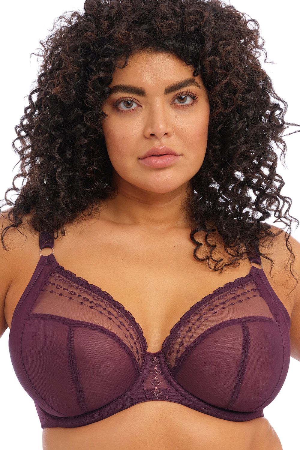 Elomi Matilda UW Plunge Bra Wine Diamond  Lumingerie bras and underwear  for big busts