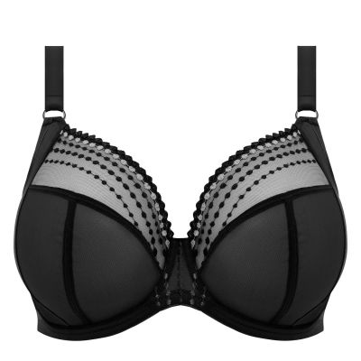 Elomi Matilda UW Plunge Bra Black Underwired, full cup plunge bra 70-100, E-O EL8900-BLK
