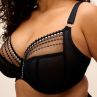 Elomi Matilda UW Plunge Bra - Black-thumb Underwired, full cup plunge bra 70-100, E-O EL8900-BLK