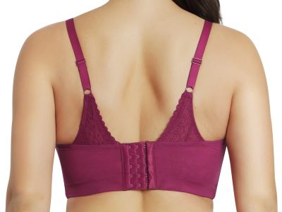 Parfait Lingerie Mia Dot Longline Bralette Blackberry Non-wired, bralette with removable cup padding. 65-90, D-H P6011-BLY