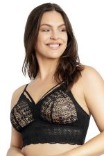 Mia Lace Longline Bralette Black