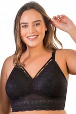 Mia Lace NW Longline Bralette - Black
