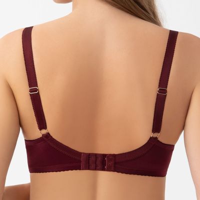 Gorsenia Mila UW Soft Bra Burgundy Underwired, non-padded stretch lace bra. 65-95, D-M K956-deep-red