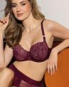 Gorsenia Mila UW Soft Bra Burgundy-thumb Underwired, non-padded stretch lace bra. 65-95, D-M K956-deep-red
