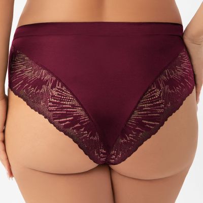 Gorsenia Mila Briefs Burgundy Midi briefs with medium high waist. L/40 - 4XL/48 K957-deep-red