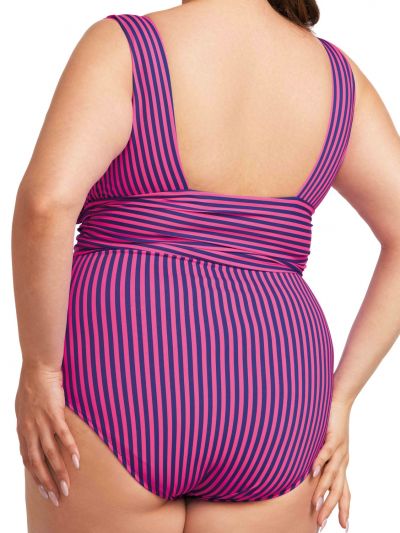 Nessa Swimwear Milano One-Piece NW Swimsuit Fuchsia/Blue  M-3XL N543-FU-NA