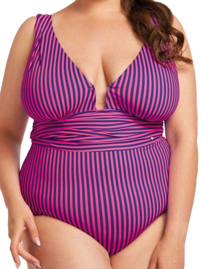 Nessa Swimwear Milano One-Piece NW Swimsuit Fuchsia/Blue  M-3XL N543-FU-NA