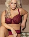 Gorsenia Mira UW Soft Bra Burgundy-thumb Underwired, non-padded bra mesh and lace bra. 70-100, D-M K942-deep-red