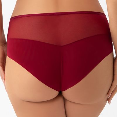 Gorsenia Mira Briefs Burgundy Midi briefs with medium high waist. L/40 - 4XL/48 K943-deep-red