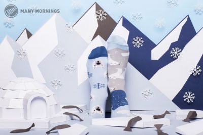 Many Mornings  Polar Bear Regular Socks 1 pair  35-38, 39-42, 43-46 R22
