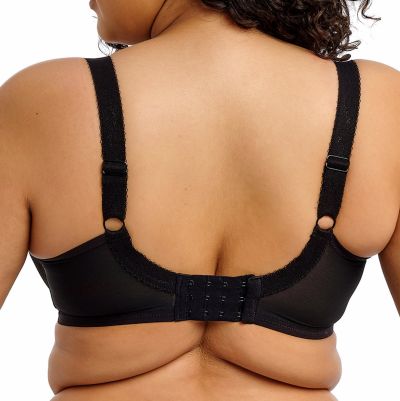 Elomi Molly UW Nursing Bra - Black Underwired, soft cup nursing bra with moisture wicking properties 70-100, G-P EL4542-BLK