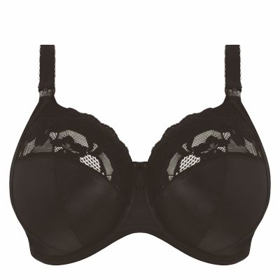 Elomi Molly UW Nursing Bra - Black Underwired, soft cup nursing bra with moisture wicking properties 70-100, G-P EL4542-BLK