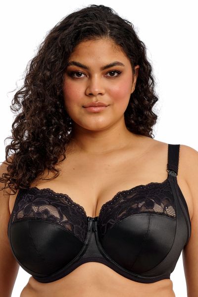 Elomi Molly UW Nursing Bra - Black Underwired, soft cup nursing bra with moisture wicking properties 70-100, G-P EL4542-BLK