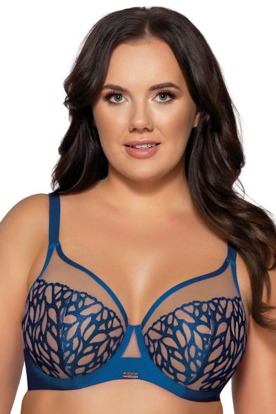 Ava Lingerie Monarch Soft Bra Cobalt Underwired, soft cup bra with wiring. 65-105, D-L AV2057-CBT