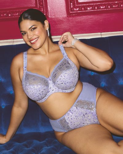 Elomi Morgan UW Full Cup Bra - Blue Leopard Underwired, non-padded banded bra in full cup. 70-105, E-R EL4110-BEO