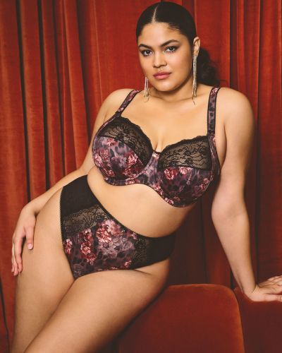 Elomi Morgan UW Full Cup Bra Dark Romance Underwired, non-padded banded bra in full cup. 70-105, E-R EL4110-DAE