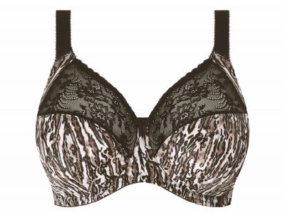 Elomi Morgan UW Banded Bra Ocelot Underwired, non-padded banded bra in full cup 70-100, E-O EL4110-OCT
