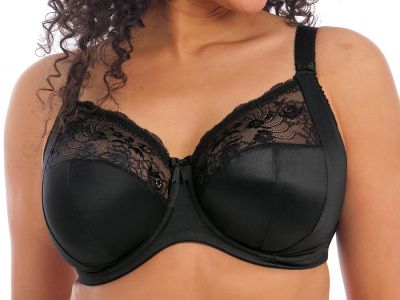Elomi Morgan UW Banded Bra Black Underwired, non-padded banded bra in full cup 70-100, E-O EL4111-BLK