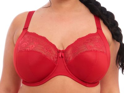 Elomi Morgan UW Banded Bra Haute Red Underwired, non-padded banded bra in full cup 70-100, E-O EL4111-HAD