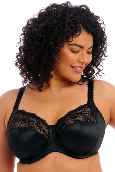 Elomi Morgan UW Banded Bra - Black Underwired, non-padded banded bra in full cup 70-105, E-R EL4111-BLK