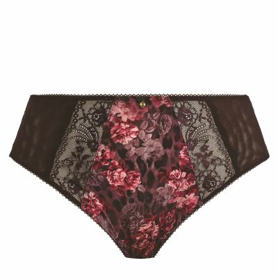 Elomi Morgan High Leg Brief Dark Romance Normal high waist, high cut legs. M/40 - 4XL/50 EL4118-DAE