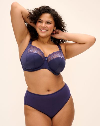 Elomi Morgan UW Banded Bra - Midnight Underwired, non-padded banded bra in full cup. 70-100, E-O EL4111-MIH