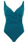 Panache Swimwear Mykonos UW Plunge Swimsuit Teal-thumb Underwired plunge style swimsuit with adjustable straps. 65-85, DD-J SW1680-TEL