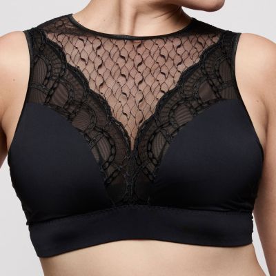 PrimaDonna Naica NW Soft Bralette - Black Non-wired, non-padded, full cup lace bralette. 70-95, D-G 0163596-ZWA