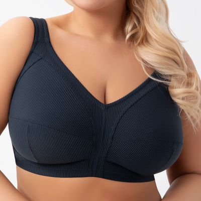 Gorsenia Nela NW Soft Bra Navy Blue Non-wired, non-padded soft cup bra with minimizer effect. 70-105, D-J K973-GRA