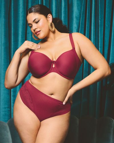 Elomi Nerina UW Moulded Spacer Bra Rouge Underwired, seamless spacer t-shirt bra. 75-105, E-L EL302710-ROG