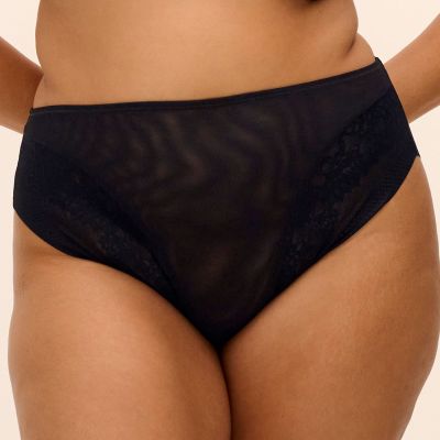 Elomi Nerina High Leg Brief - Black Normal high waist, high cut legs. S/38 - 4XL/50 EL302753-BLK
