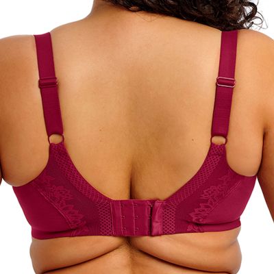 Elomi Nerina UW Stretch Plunge Bra Rouge Underwired, full cup plunge bra with flat stretch lace. 70-100, E-N EL302734-ROG