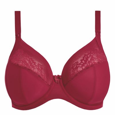 Elomi Nerina UW Stretch Plunge Bra Rouge Underwired, full cup plunge bra with flat stretch lace. 70-100, E-N EL302734-ROG