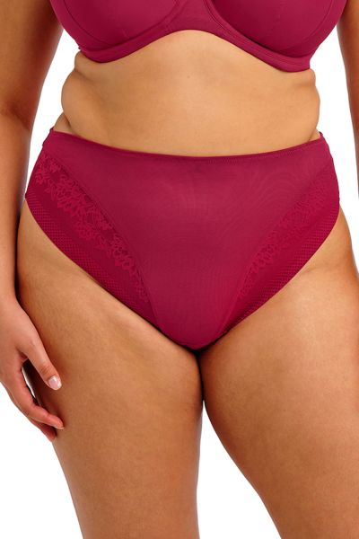 Elomi Nerina High Leg Brief Rouge Normal high waist, high cut legs. S/38 - 4XL/50 EL302753-ROG