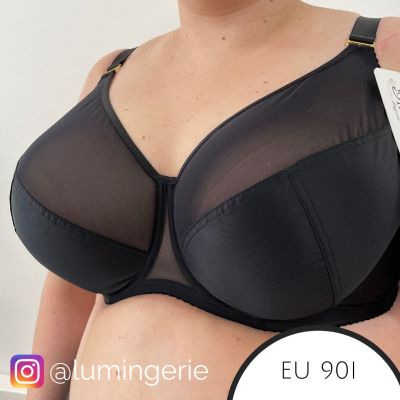 Nessa Linda Soft Full Cup Bra Black Underwired non-padded full cup bra 60-100, D-T LIN-N515