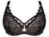 Gorsenia Noelle Half Padded Bra Black & Beige-thumb Underwired, half-padded bra with loose lace overlay. 65-95, D-L K814