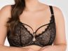 Gorsenia Noelle Half Padded Bra Black & Beige-thumb Underwired, half-padded bra with loose lace overlay. 65-95, D-L K814